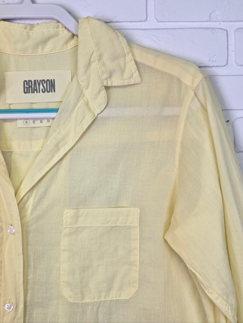Grayson The Hero Cotton Light Yellow Shirt Size 1 / Small By Frank & Eileen - Picture 5 of 15